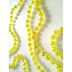 Hippy Mod Era Aurora Borealis Lemon Yellow Retro Beads Unused OLD Stock 1960's